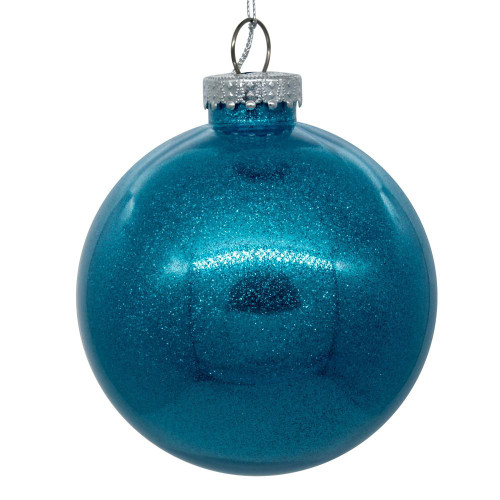 Vickerman N211512 6" Turquoise Glitter Clear Ball 4/bag