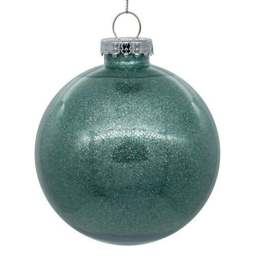 Vickerman N211540 - 6 inch Frosty Mint Glitter Ball Christmas Ornament - 4 Pack