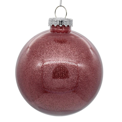 Vickerman N211545 6" Mauve Glitter Clear Ball 4/bag 