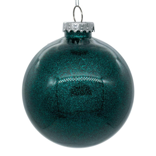 Vickerman N211562 6" Sea Blue Glitter Clear Ball 4/bag