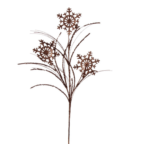 Vickerman QG223076 - 31 in. Mocha Snowflake Glitter Artificial Spray - 6 Pack