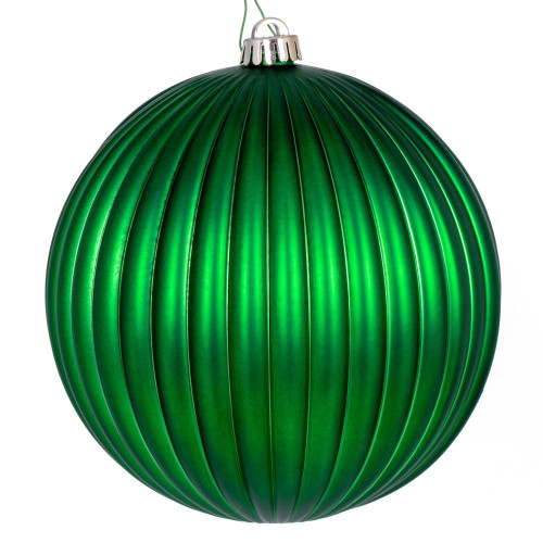Vickerman N222504DMV - 8 inch Green Matte Ball Outdoor Christmas Ornament