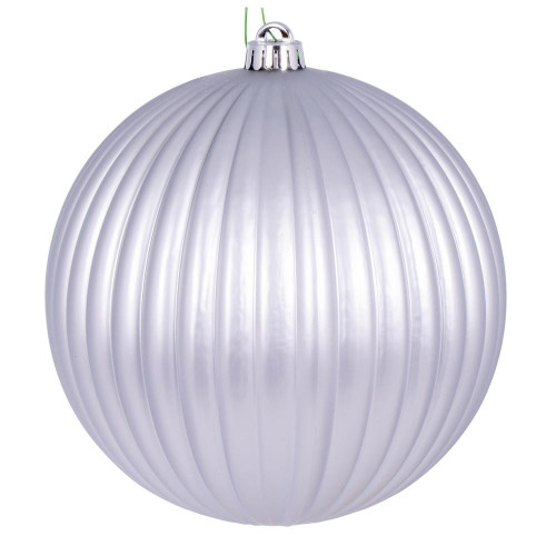 Vickerman N222507DMV 8" Silver Matte Lined Ball Ornament