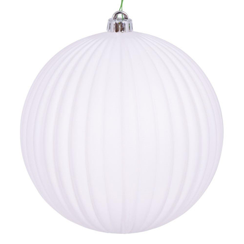 Vickerman N222511DMV - 8 inch White Matte Ball Outdoor Christmas Ornament