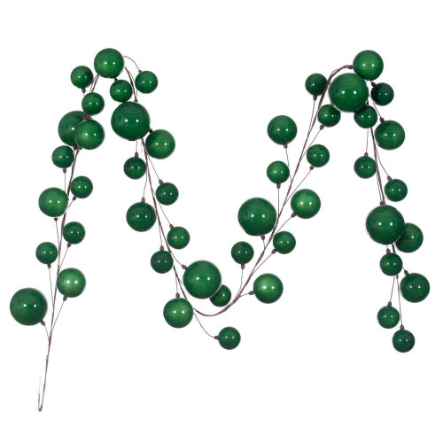 Vickerman N222804 - 10 ft Green Ornament Garland - Unlit