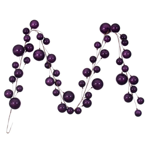 Vickerman N222826 - 10 ft Plum Ornament Garland - Unlit