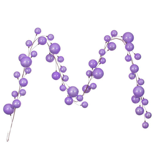 Vickerman N222886 - 10 ft Lavender Ornament Garland - Unlit
