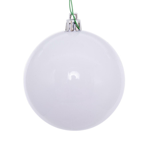Vickerman N222911SV - 3 inch Ball, 18 inch Stick White Shiny Christmas Ornament Pick - 12 Pack