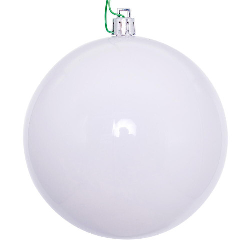 Vickerman N223111SV 4" x 18" White Shiny Ball Stick 6/Bag 