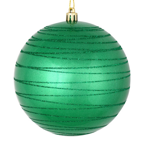 Vickerman N187844D - 6 inch Seafoam Candy Glitter Ball Christmas Ornament - 3 Pack