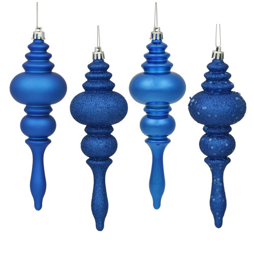 Vickerman N500202 7" Blue Finial 4 Finish Asst 8/Bx