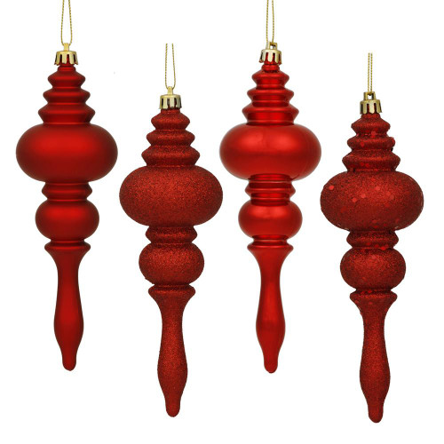 Vickerman N500203 7" Red Finial 4 Finish Asst 8/Bx