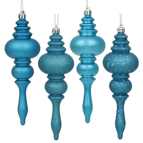  Vickerman N500212 7" Turquoise Finial 4 Finish Asst 8/Bx 