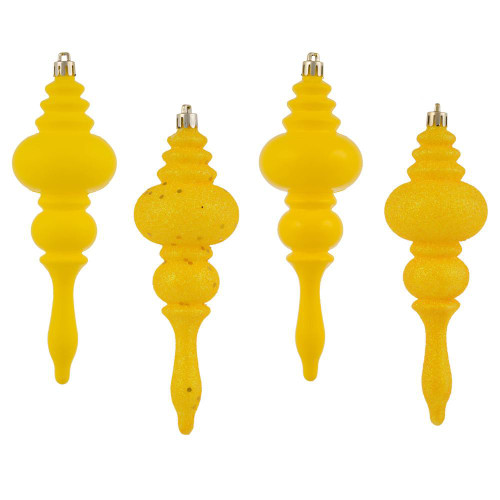 Vickerman N500278 7" Yellow Finial 4 Finish Asst 8/Bx