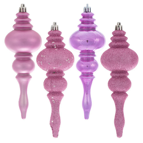 Vickerman N500279 7" Pink Finial 4 Finish Asst 8/Bx
