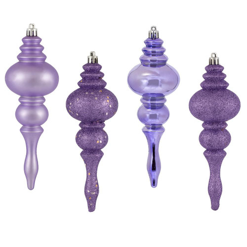  Vickerman N500286 7" Lavender Finial 4 Finish Asst 8/Bx 