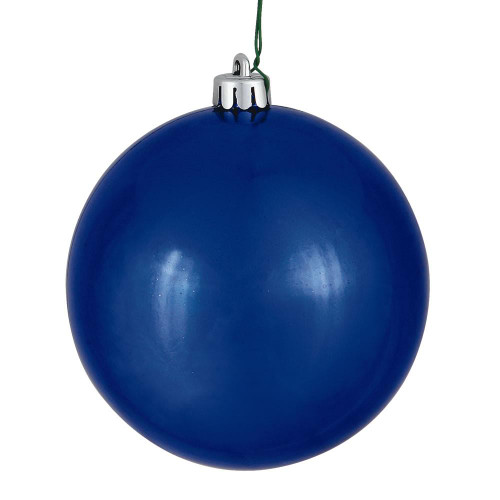 Vickerman N590622DSV - 2.4 inch Cobalt Blue Shiny Ball Outdoor Christmas Ornament - 24 Pack