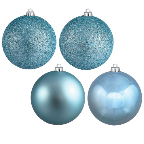 Vickerman N590632A 2.4" Baby Blue 4 Finish Orn Asst 24/Box