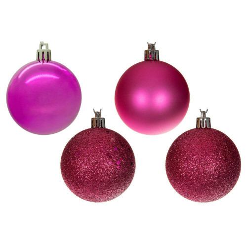 Vickerman N590659 2.4" Hot Pink 4 Finish Orn Asst 24/Box