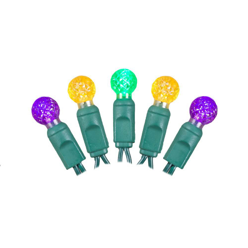  Vickerman X6G9567 25ft 50-LED G12 Mardi Gras Christmas Light String 