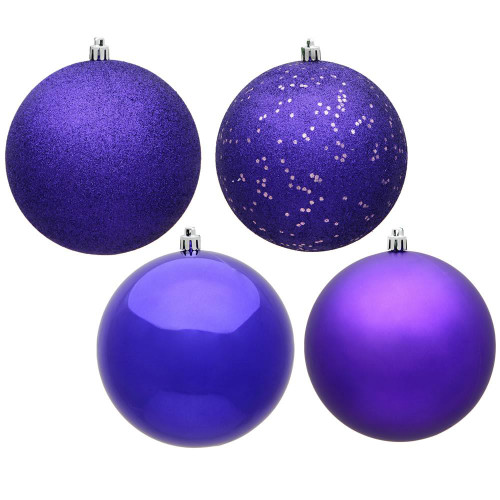 Vickerman N590766 2.75" Purple Ball 4 Finish Asst 20/Bx