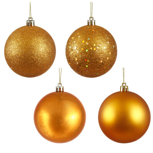 Vickerman N590830 3" Ant. Gold 4 Finish Ball Asst 16/Bx