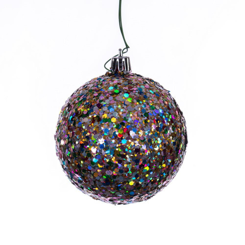  Vickerman N590899DQ 3" Multi-color Glitter Ball Drill 12/Bag 