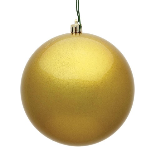 Vickerman N591008DCV 4" Gold Candy Ball UV Drilled 6/Bag 