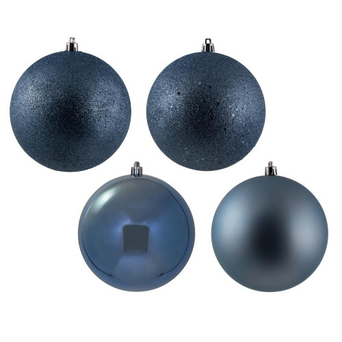 Vickerman N591029A - 4 inch Periwinkle 4-Finish Ball Christmas Ornament - 12 Pack