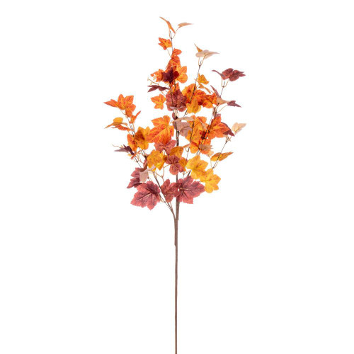  Vickerman FQ221134 34" Artificial Orange Fall Maple Leaf Spray 2/Bag 