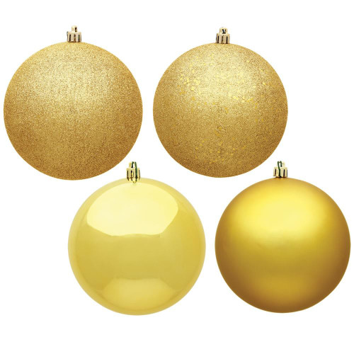  Vickerman N591037A 4" Honey Gold 4 Finish Orn Asst 12/Box 