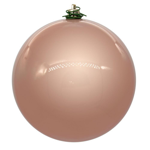 Vickerman N591058DPV - 4 inch Rose Gold Pearl Ball Outdoor Christmas Ornament - 6 Pack