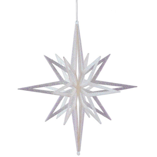 Vickerman M148311 16" White 3D Glitter Star
