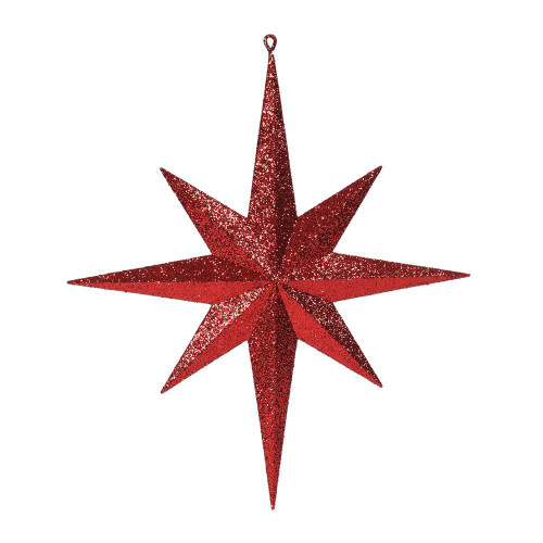 Vickerman M167503 - 15.75 inch Red Glitter Star Christmas Ornament