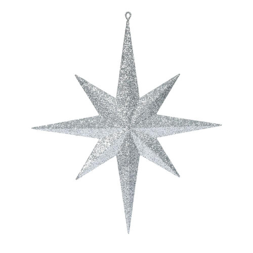 Vickerman M167507 - 15.75 inch Silver Glitter Star Christmas Ornament