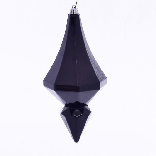  Vickerman MC191017D 8" Black Candy Diamond Finial 2/Bag 