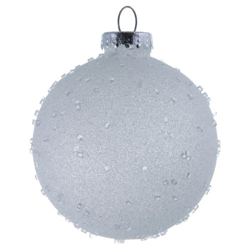 Vickerman N185211 4.75" White Ice Ball Ornament 4/Bag
