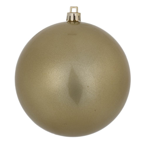Vickerman N591238DCV - 4.75 inch Champagne Candy Ball Outdoor Christmas Ornament - 4 Pack