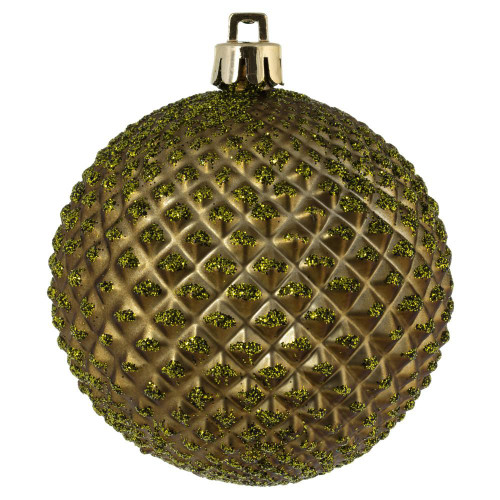  Vickerman N188414D 2.75" Olive Durian Glitter Ball 12/Bag 