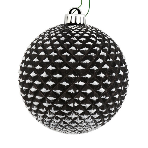 Vickerman N188417D 2.75" Black Durian Glitter Ball 12/Bag