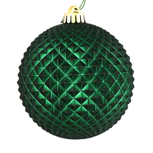 Vickerman N188474D - 2.75 inch Midnight Green Glitter Ball Christmas Ornament - 12 Pack