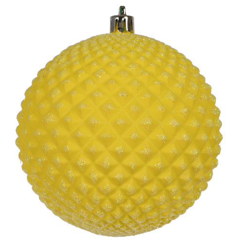 Vickerman N188478D 2.75" Yellow Durian Glitter Ball 12/Bag