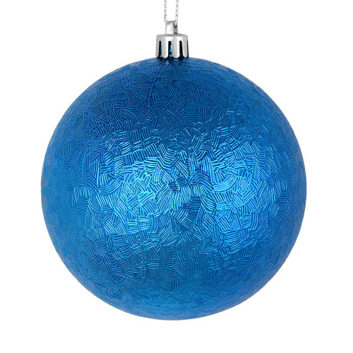 Vickerman N189102D 4" Blue Brushed Ball 6/Bag