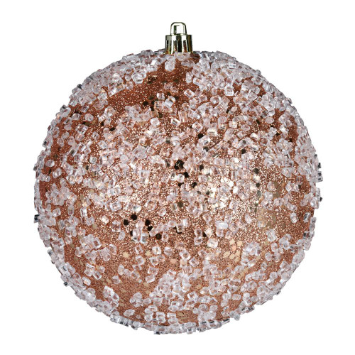 Vickerman N190258D - 4.75 inch Rose Gold Glitter Ball Christmas Ornament - 4 Pack