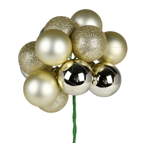 Vickerman N192538 12" Champagne Ball Ornament Pick 4/Bg