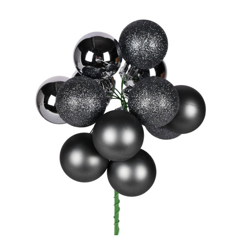 Vickerman N192587 - 12 inch Pewter 4-Finish Ball Christmas Ornament - 4 Pack