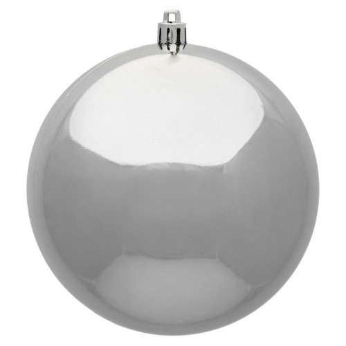 Vickerman N591507DSV - 6 inch Silver Shiny Ball Outdoor Christmas Ornament - 4 Pack