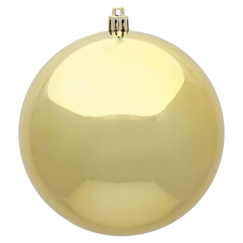 Vickerman N591508DSV - 6 inch Gold Shiny Ball Outdoor Christmas Ornament - 4 Pack