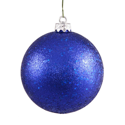 Vickerman N591522DQ 6" Cobalt Blue Sequin Ball Drilled 4/Bag