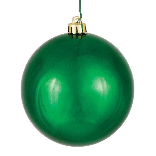  Vickerman N591524DSV 6" Emerald Shiny Ball Drilled 4/Bag 